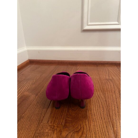 Franco Sarto Diva Pointed Toe Kitten Heel Pump Raspberry Pink Suede Sz 7.5 - Picture 8 of 8
